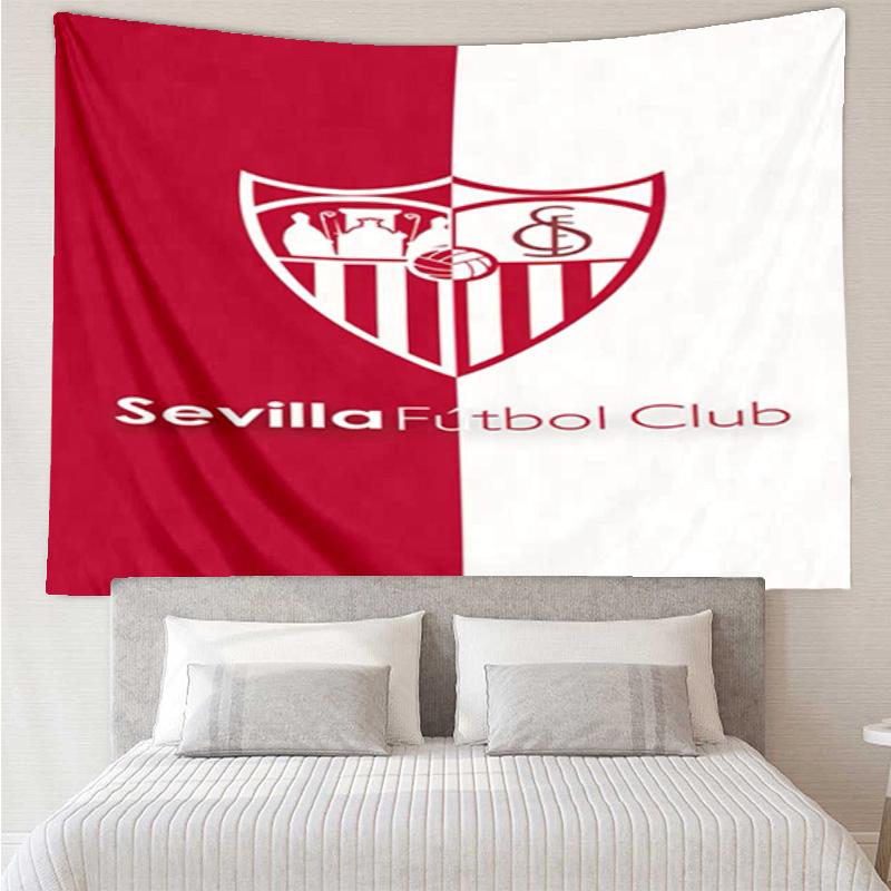 Sevilla Fc Crest Design Tapestry Hanging for Bedroom,Livingroom, Playroom,Decor Art Room Wall Tapestry Holiday and Birthday Gifts