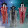 Horror Witch Hanging Decoration with Adjustable Hat and Hands Folding Halloween Ghost Decor Reusable Multi-purpose