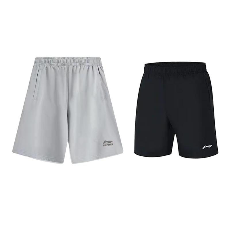 

Li Ning Минималистичные Модные Спортивные Дышащие Удобные Универсальные Повседневные Шорты 2 шт. Мужские Геологический-Серый Черный AKSV291-2+YKST119-1 S