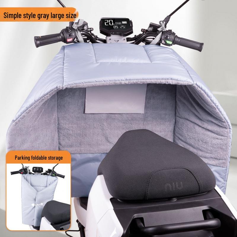 Electric Vehicle Windshield Winter Velvet Windproof Cover & Battery Motorcycle Knee Pads for Cold Protection