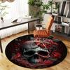 1pc Skull Rose Round Chair Mat Area Rug - Non-Slip, Floor Mat for Office, Bedroom, and Indoor Decor C1125632