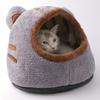 Deep Sleep Comfortable Cat Bed Cute Bear Head Nest Pet Tent Cat House Comfortable Cave Soft Self-heating Kitten Bed