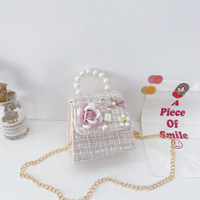 Adorable Children's Bowknot Crossbody Bag Fashionable Floral Design For Girls
