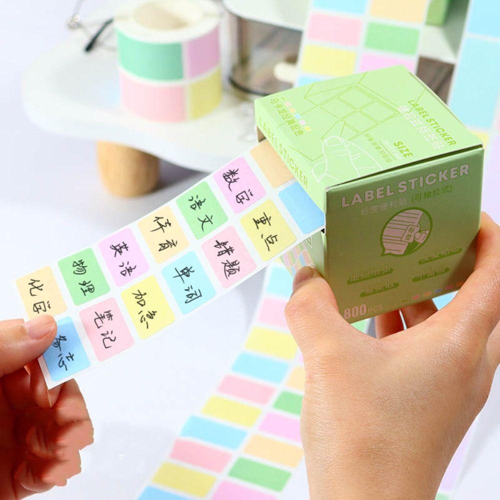 Aesthetic Stationery Pull-Out Label Stickers Back Full Adhesive Sticky Notes  School Office