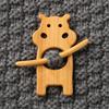 Wooden Brooch Shawl Cardigan Sweater Neckline Contraction Fixed Pin Niche Cute Animal Cartoon Brooch