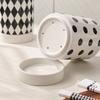Creative Geometric Pattern Chopstick Holder Ceramic Knife Fork Spoon Storage Rack Drain Storage Jar Household Storage Tools