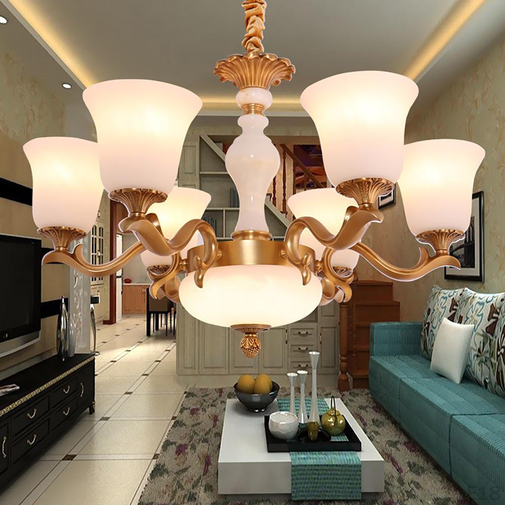 Bell Shape Vintage Frosted & Clear Glass Lamp Shade