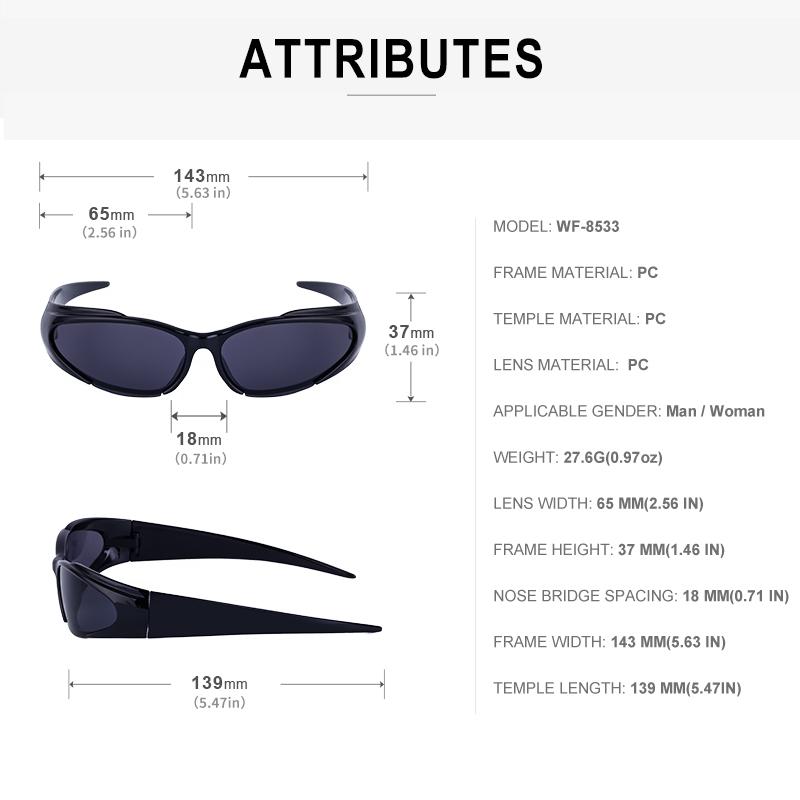 New Fashion Wrap Around Rectangle Sunglasses Women Luxury Brand Designer Sports Sun Glasses For Men Steampunk Y2K Sunglass