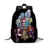 Plecak Szkolny Dla Dziewcząt Chłopców Z Lekkiego Materiału Nylonowego I Nadrukiem Monster High Do Użytku Szkolnego