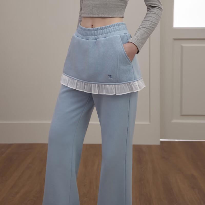 UNIFREE Korean Ballet Style Layered Straight-Leg Lounge Pants