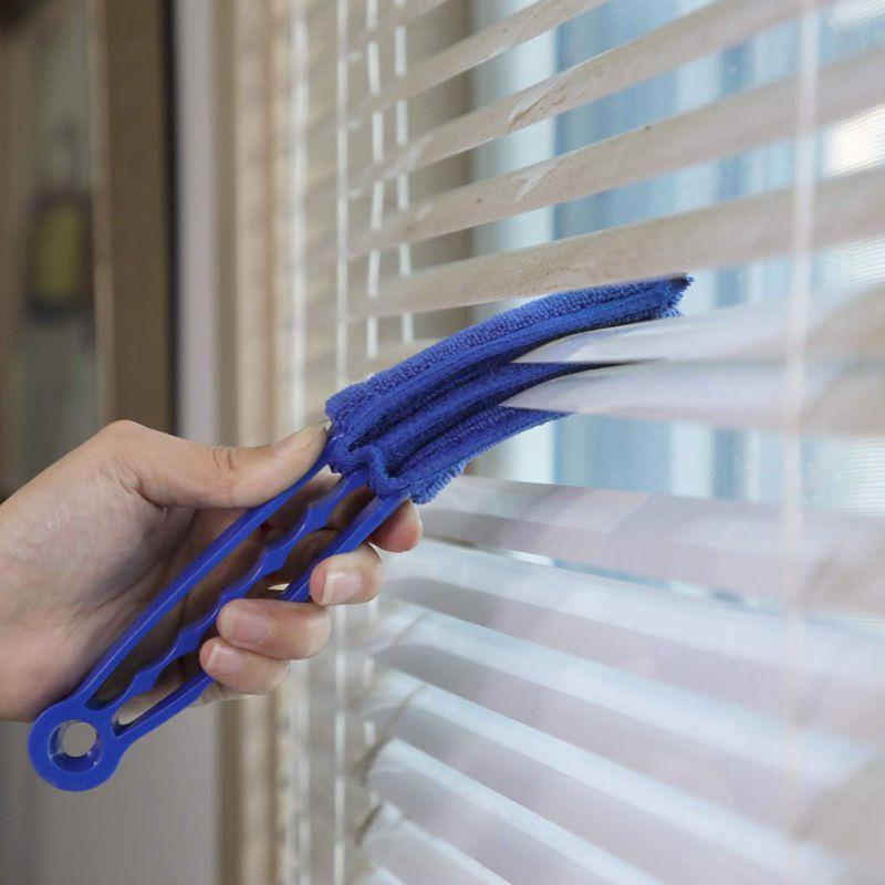 Venetian Blind Duster Brush Microfiber Reusable Washable Cover Ergonomic Grip for Home Office Dust Cleaning