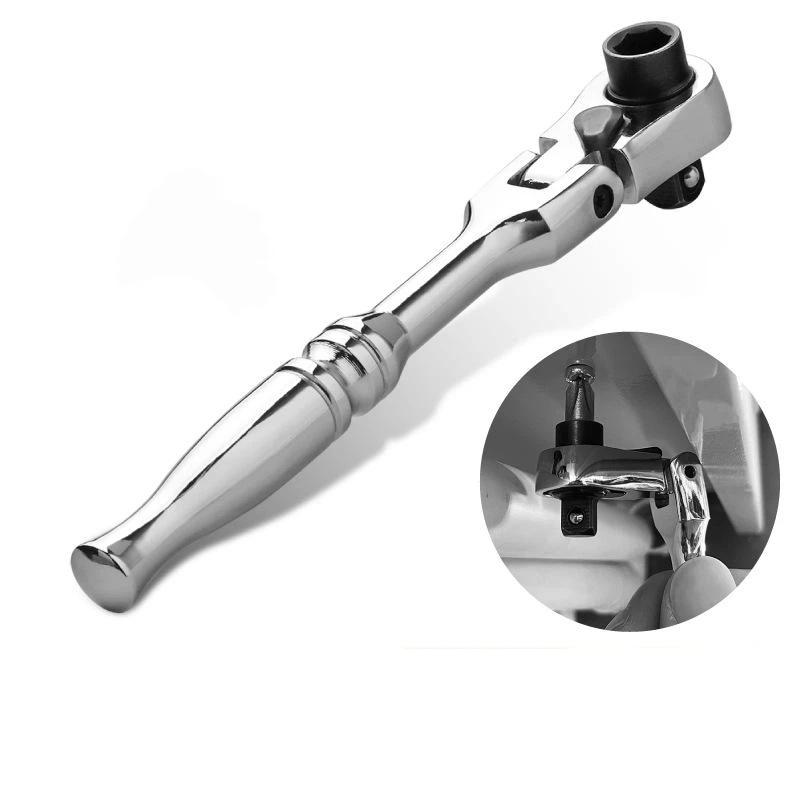 Heavy Duty 2 In 1 Ratchet Wrench Reversible Chrome Steel Head Non Slip Grip for Industrial Use Home DIY Repair Projects