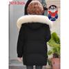 YAYA Women's Thickened Hooded Down Jacket with Fur Collar