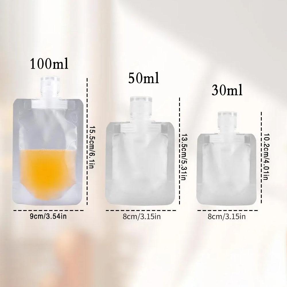 30/50/100ml Thickened Refillable Packaging Bags Travel Essentials Lotion Cosmetics Shampoo Shower Gel Subpackage Organizer Bag