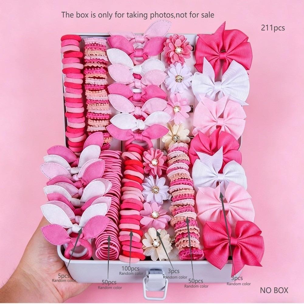 High Elastic Hair Accessories Set Colorful Hair Clips Frangipani Girls Hair Bands Girls Children
