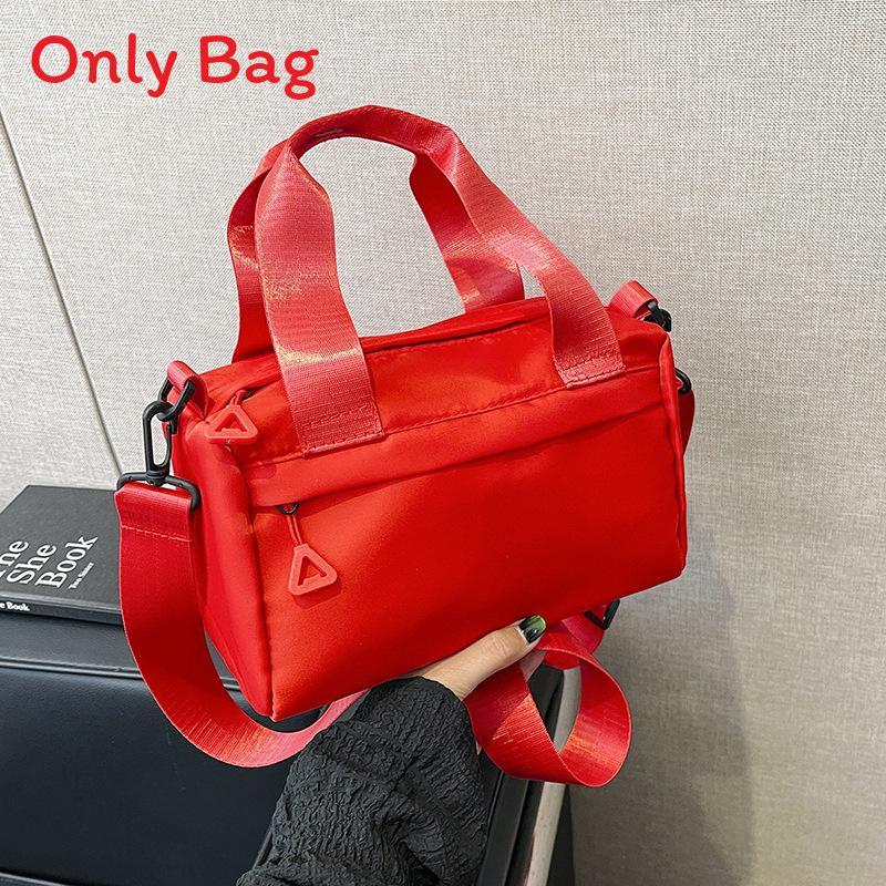 Urban Minimalist Nylon Tote Bag With Top Zipper And Inner Pouch For Womens Casual Outfits