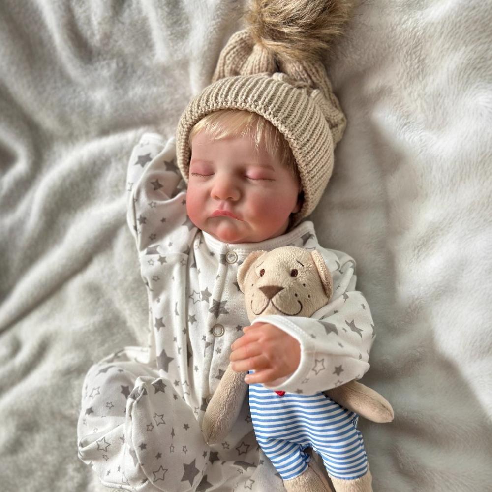 Lifelike 49cm Simulation Baby Doll Levi Soft Full Vinyl Body Rebirth Doll Girl Boy Realistic 3D High Color Painting Newborn Dolls for Kids Xmas Gift