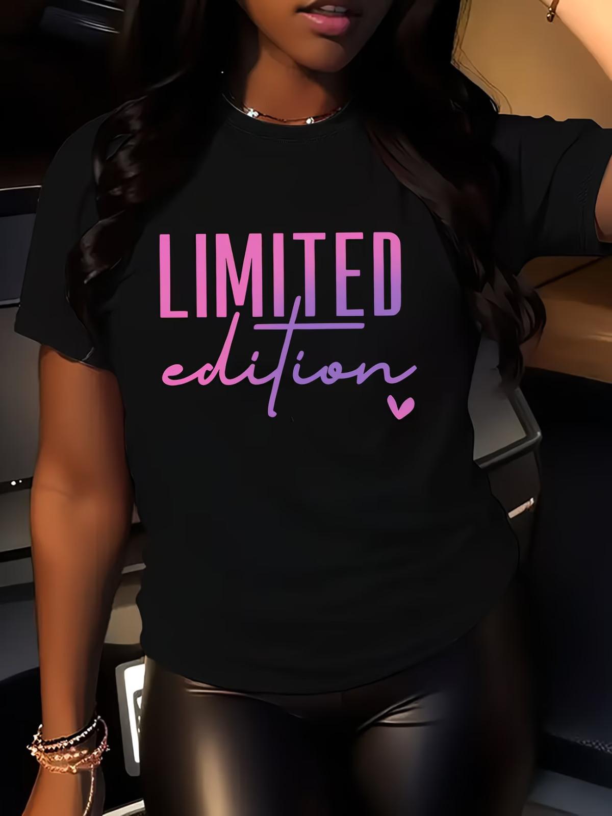 Women s Limited Edition T-Shirt with Pink & Purple  Limited Edition  Letter Prin L