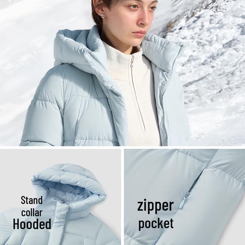 Semir Chen Duling Collection 90% Duck Down Long Hooded Winter Jacket