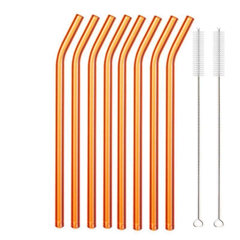 Colorful Glass Straws Reusable Drinking Straw Eco-friendly High Borosilicate Glass Straw Glass Favors Bar Drinkware Tube Party