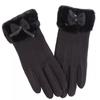 Plush Warm Gloves Bowtie Driving Mittens Fashion Cycling Gloves  for Outdoor