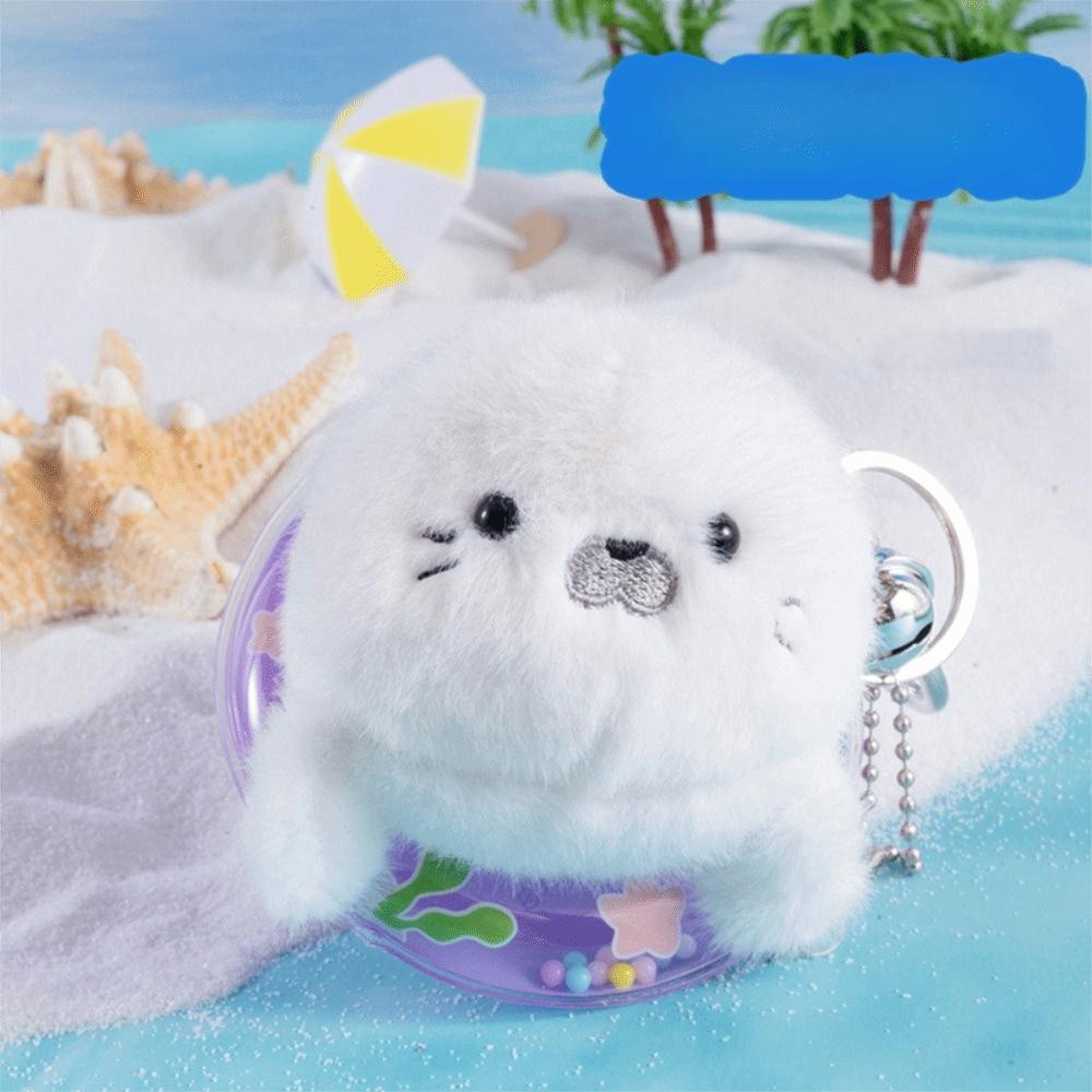 Soft Ocean Animal Plush Keychain Kawaii Dolphin Plush Doll Fluffy Sea Turtle Keyring  Birthday Gift