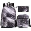 Large Capacity Schoolbag with Shoulder Strap; Student Three-piece Pencil Case Set