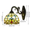 Tiffany-Stil Wandleuchte Buntglaslicht Art Deco Leuchte Wandmontage Lampe Schön dekoriert für Küche, Flur