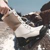 COOJOY Snow Boots with Boa Thick and Size 41 Women's High-Top Lining, Sole, Beige,