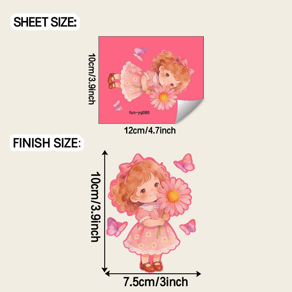 

Daisy-flower Girl and Butterfly Children s Bedroom Wall Decoration Stickers