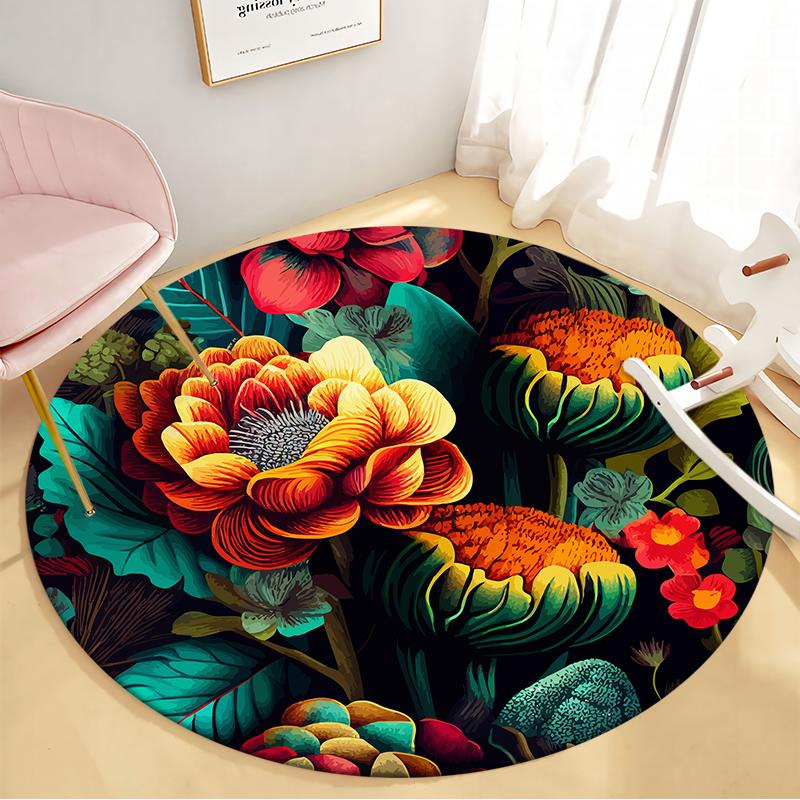 Round Flannel Carpet Living Room Decoration Rugs Luxury Bedroom Decor Carpets Washable Lounge Rug Non-slip Floor Mat Area Rug