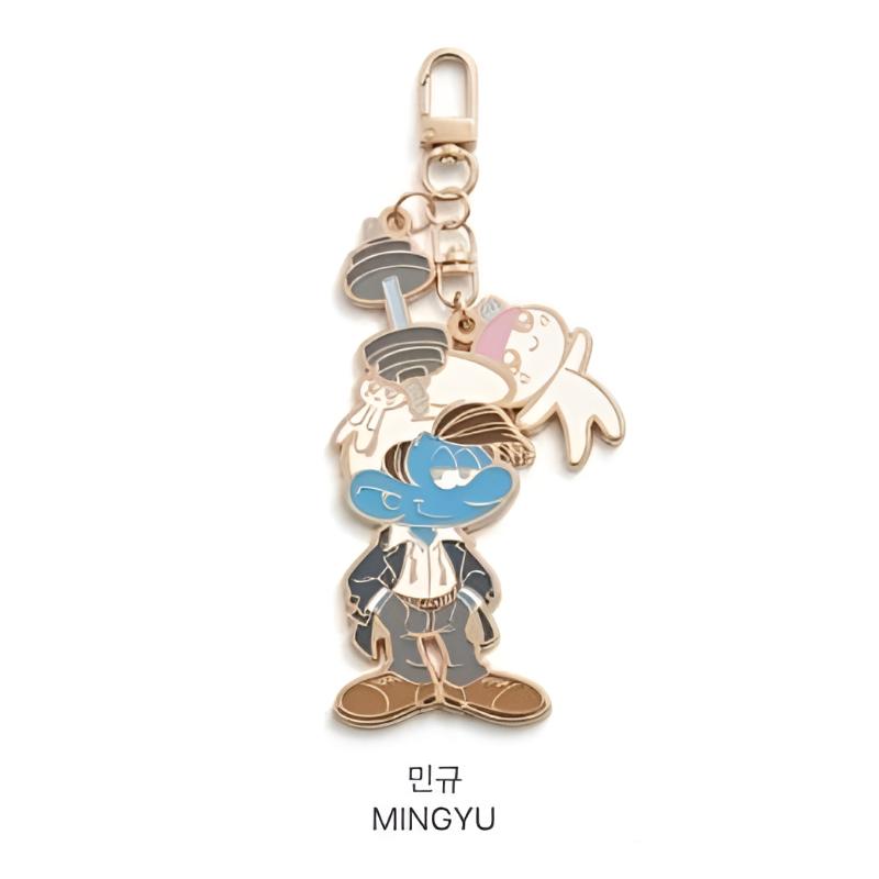 Seventeen X The Smurfs Metal Keyring | Random / Member Select | Korea Limited