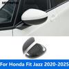 For Honda Fit Jazz     2024 2025 Carbon Fiber Rear View Side Door Mirror Cover Trim Protector Car Accessories
