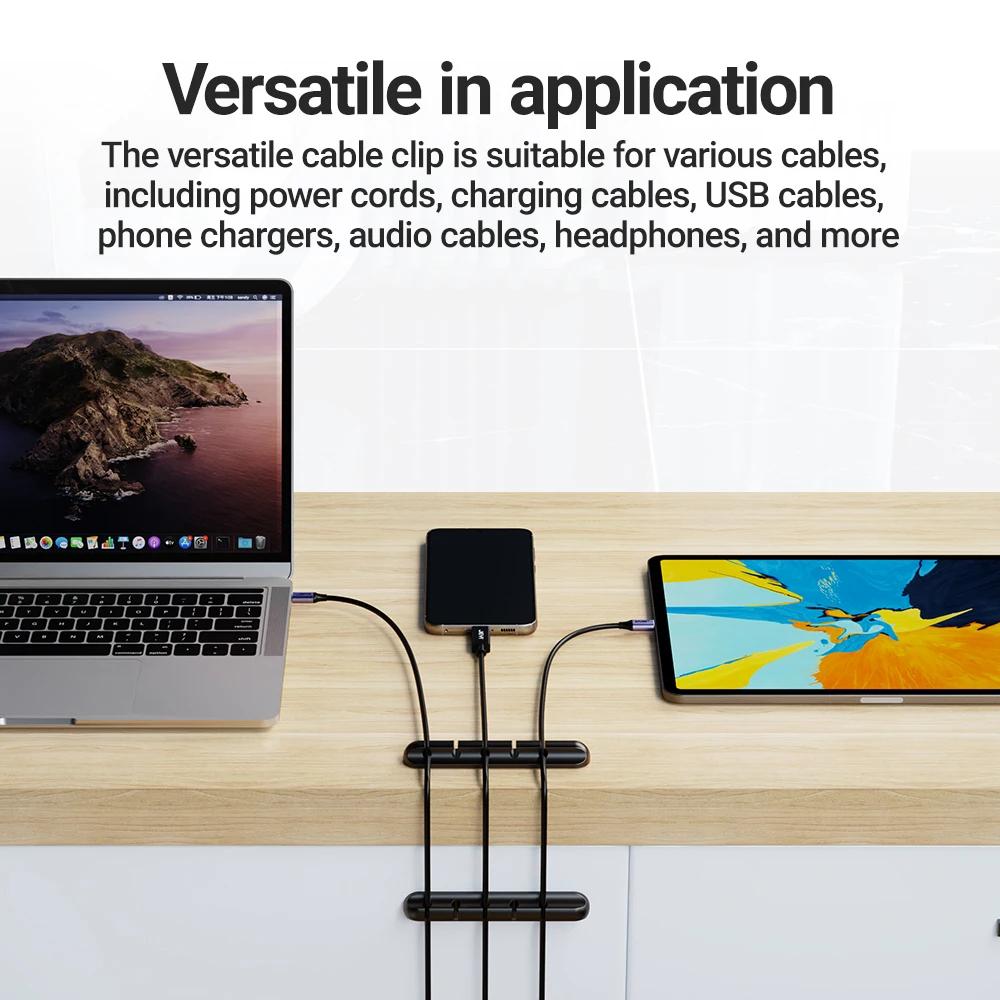 Wholesale Clips Cable Holder for MouseHeadphone Wire Organizer Cable Organizer Silicone USB Cable Winder Desktop Tidy Management