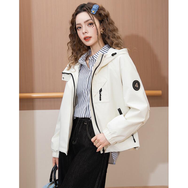 ET BOITE Women's Casual Hooded Cropped Jacket