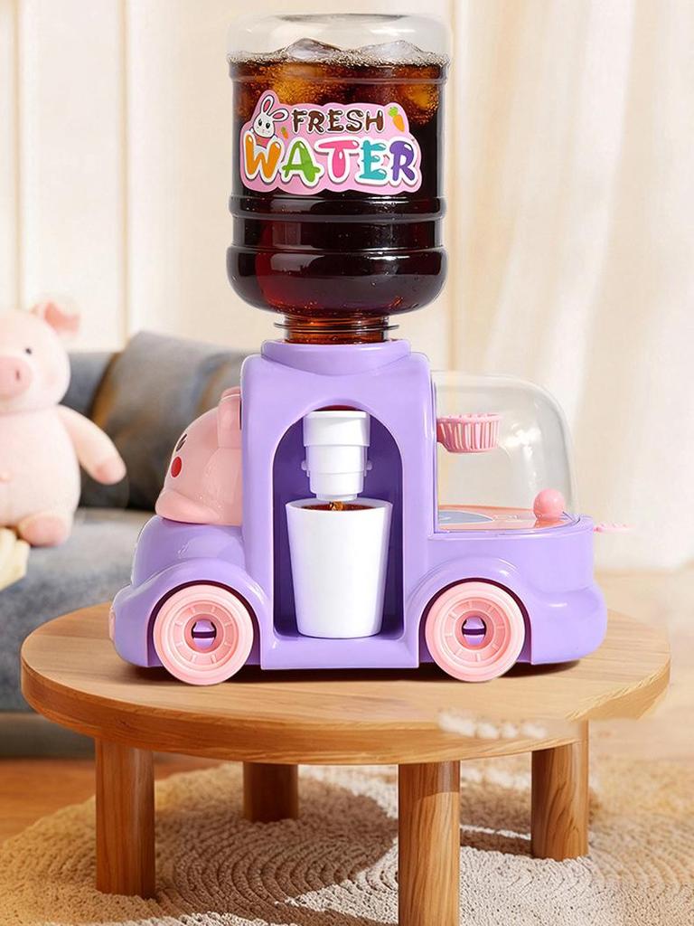 Cartoon Car & Dinosaur Mini Water Dispenser, Press Type Pretend Play Water Drinking Toy for Kids