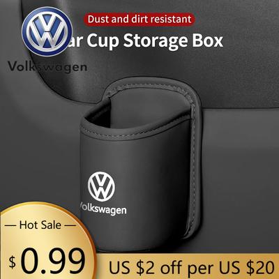 Para VOLKSWAGEN VW Porta-copos para Porta de Carro Suporte de Bebida para Banco Traseiro Caixa de Armazenamento em Couro Para Volkswagen VW Jetta Golf Beetle CC EOS