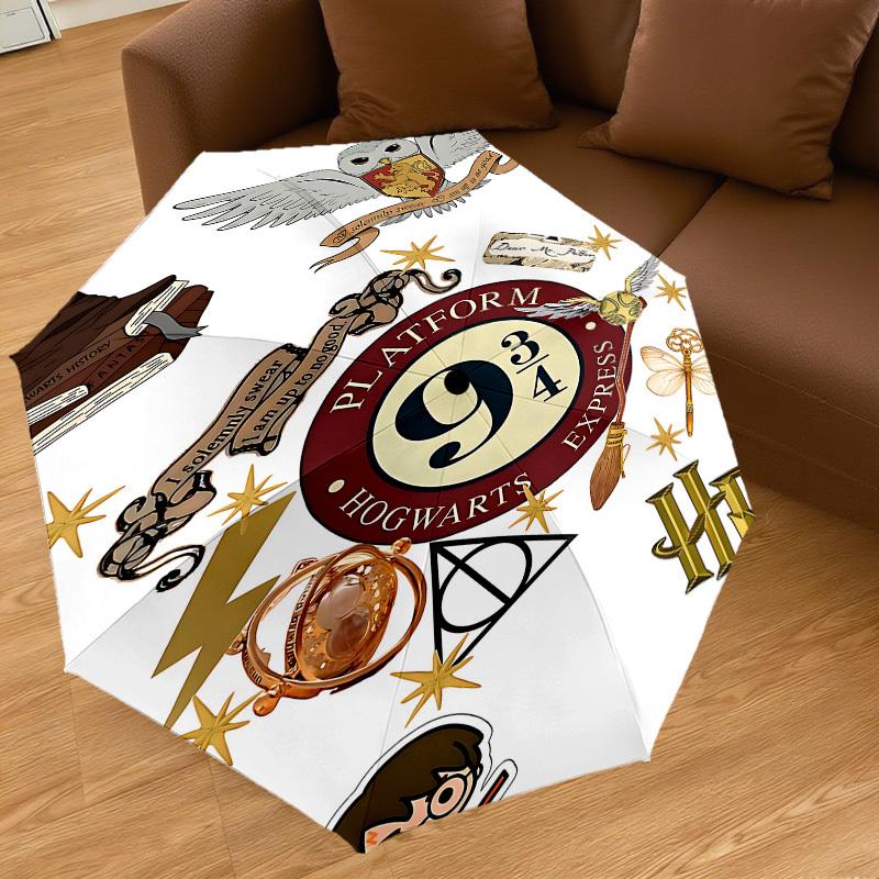 1PC Hogwarts Platform 9 3/4 Umbrella-8-Rib Reinforced, Automatic Open, Lightweight & Durable, Cute Fashion Accessory for Outdoor, D2660