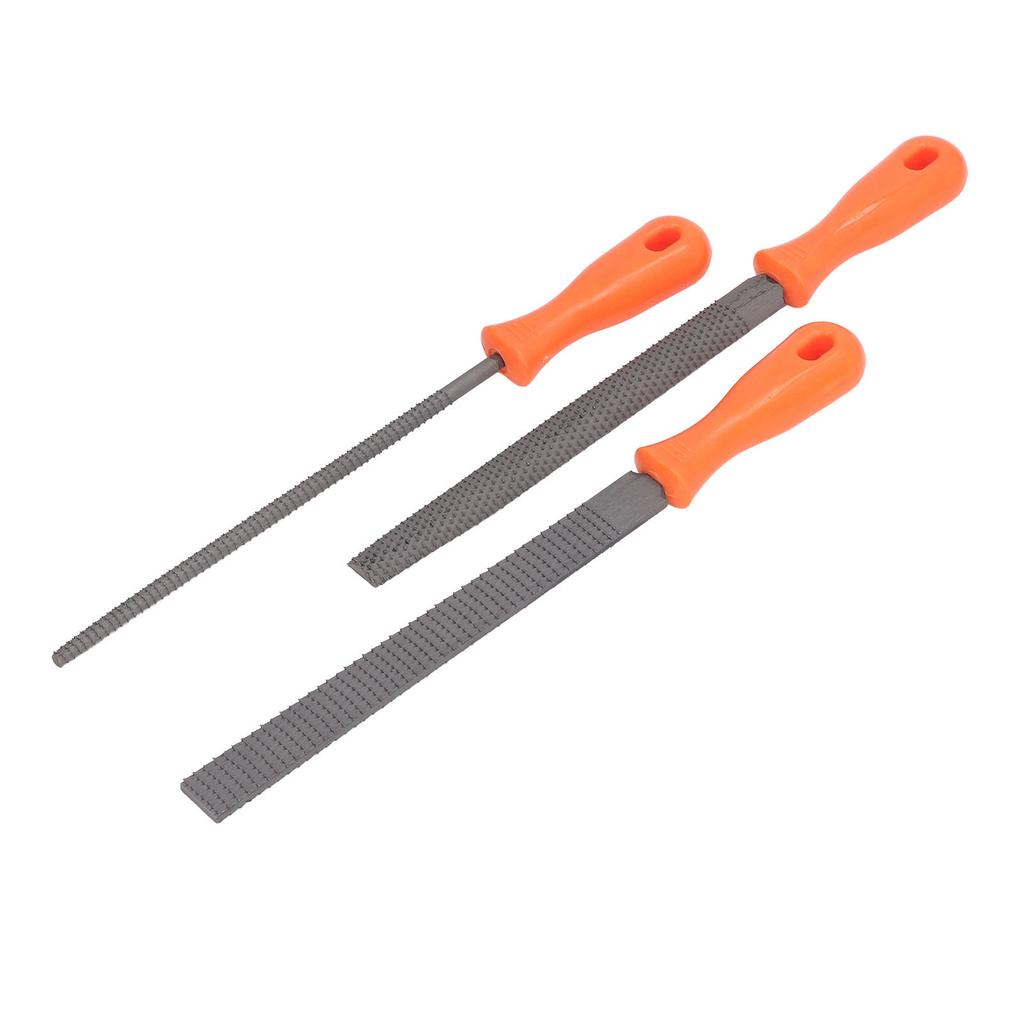 3PCS Wood Rasp Files Alloy Steel Hand File Set Round Flat Half Round Filing Tools for Woodworking