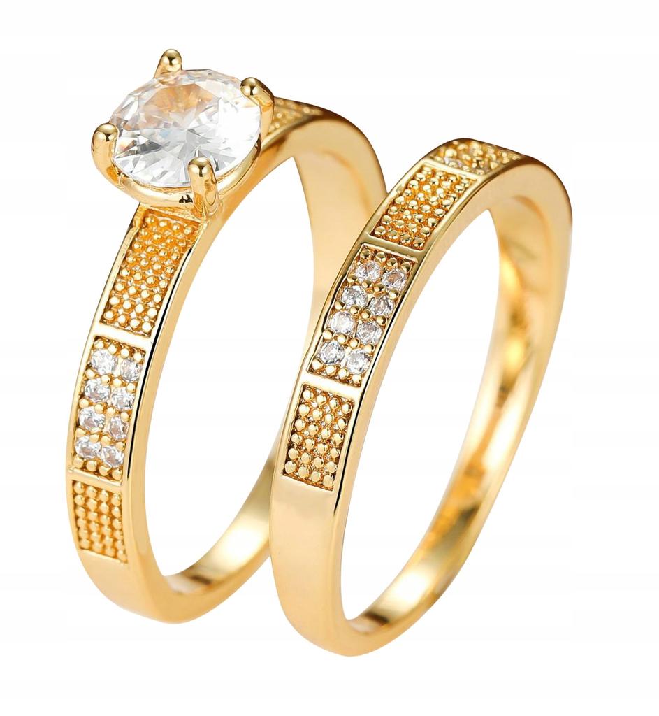 Gold Wedding Rings Steel Pair Gold Plated S.17/19