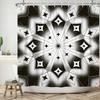 Modern 3D Geometry Shower Curtains Minimalist Lattice Waterproof Polyester Fabric Bathroom Accessories Black Gray Bath Curtains