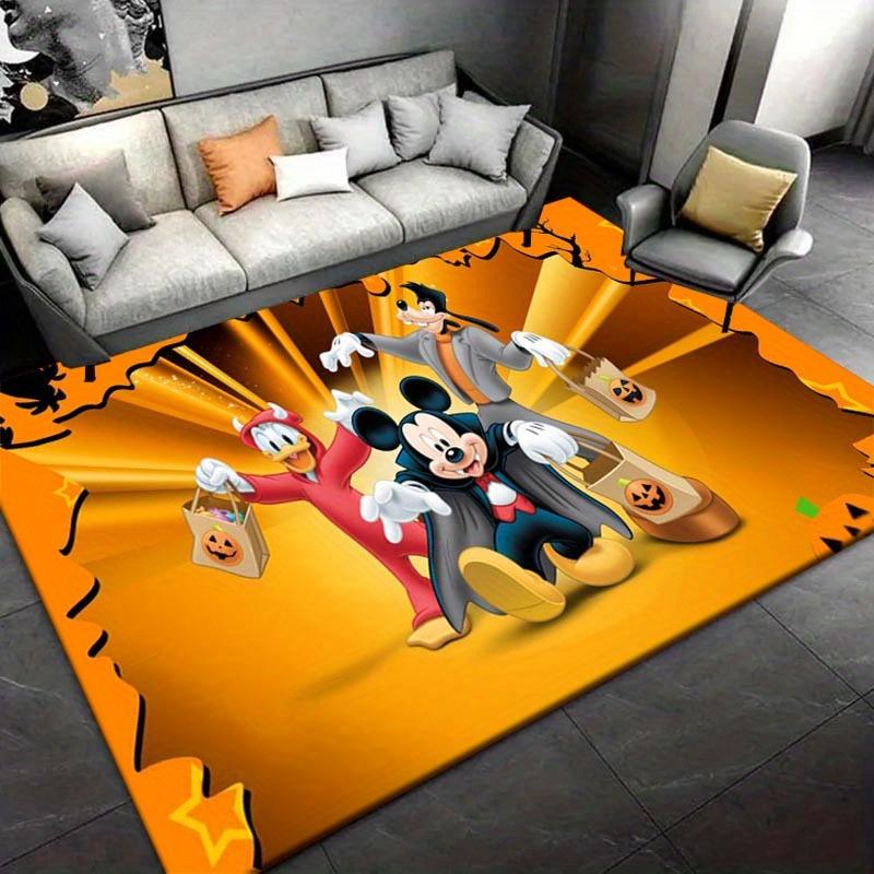 

1pc Mickey Mouse and Friends Hallowmas Planetn Pattern Area Rug Soft Flannel Floor Mat for Living Room, Bedroom, Sofa Coffee Table Floor Mat 60cm by 90cm