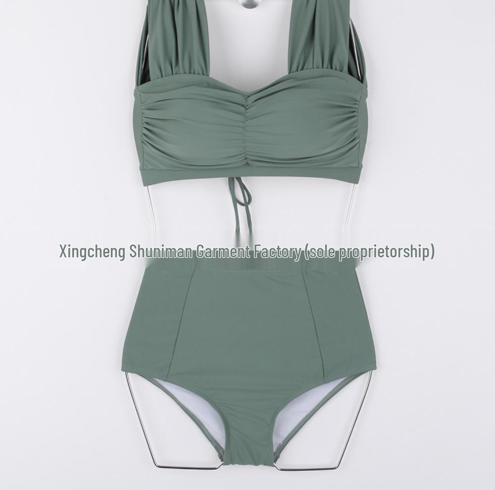 Korean Style High Waist Bikini with Chest Pad