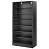 Media Storage Cabinet, 7-Tier DVD Shelf Organizer, 70 X 30 X 140 Cm Multimedia Storage Organizer for CDs, DVDs, Books and Games, CD Shelf for Living