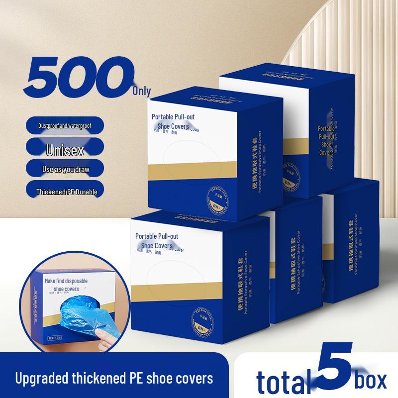 Waterproof Non-Slip Disposable Shoe Covers: Thick, Wear-Resistant, Non-Woven Foot Covers for Indoor Use