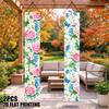 2D Flat, 2D Flat Printing 2pcs Pink Peony Daisy Porch Banner, Door Sign Outdoor Hanging Decoration, Vertical Porch Couplets Banner for Home Party Entr