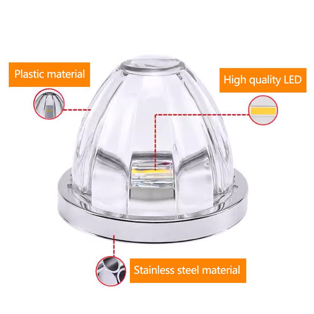 1Pc LED Truck Side Lights Watermelon Lights LED Turn Signal Emergency Lamp Trailer Side Marker Clearance Light 12V 24V for Car