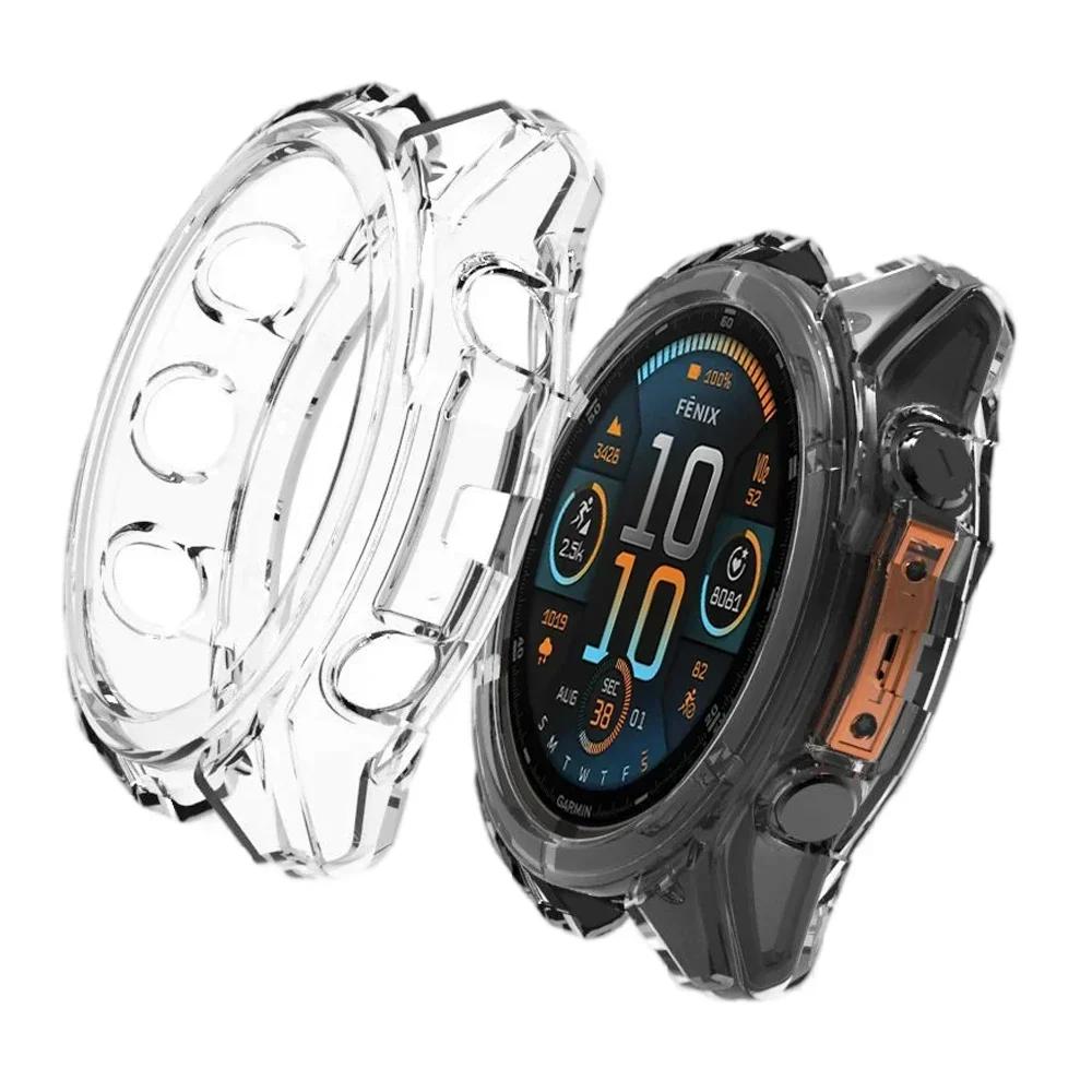 Soft Silicone Transparent Protective Case For Garmin Fenix 8 47mm 51mm Clear TPU Cover For Fenix8 Watch Shell Accessories