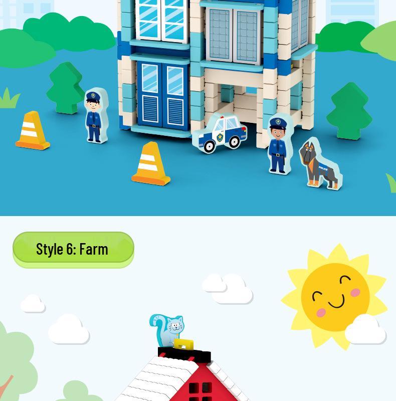 Luban Wooden Mortise and Tenon Building Blocks for Children's Early Learning and Development