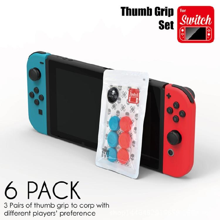 6Pack Thumb Grip Caps Protective Cover Soft Silicone Joystick for Case For Switc